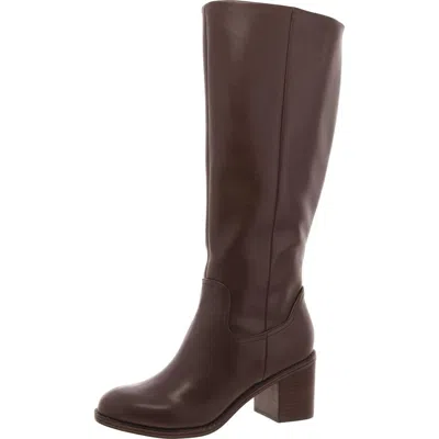 Dolce Vita Ullah Womens Faux Leather Tall Knee-high Boots In Brown