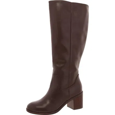 Dolce Vita Ullah Womens Wide Calf Leather Knee-high Boots In Brown