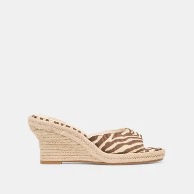 Dolce Vita Vaya Wedges In Beige Zebra Raffia Size 12 By  In Brown