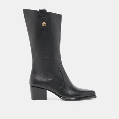 Dolce Vita Vern Wide Calf Boots Black Leather
