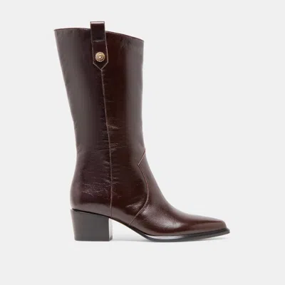 Dolce Vita Vern Wide Calf Boots Chocolate Leather In Brown