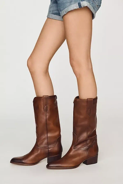 Dolce Vita Vigla Pointed-toe Western Boots In Brown