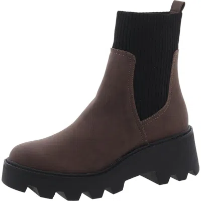 Dolce Vita Villa Womens Faux Leather Block Heel Mid-calf Boots In Brown