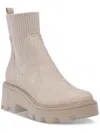 Dolce Vita Villa Womens Faux Leather Block Heel Mid-calf Boots In White