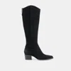 Dolce Vita Virona H2o Wide Calf Boots Onyx Suede In Black