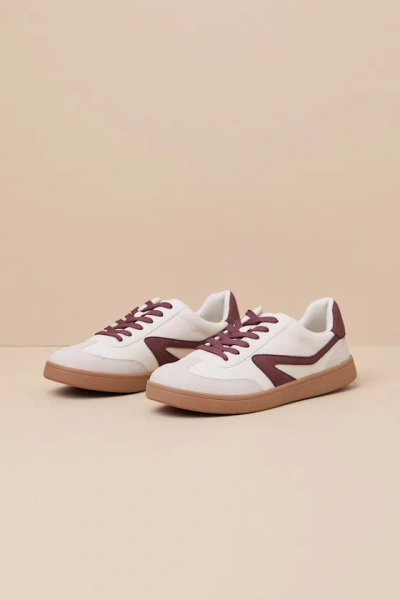 Dolce Vita Voyage Burgundy Multi Color Block Lace-up Sneakers