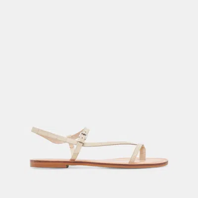 Dolce Vita Wandre Sandals Bone Embossed Leather