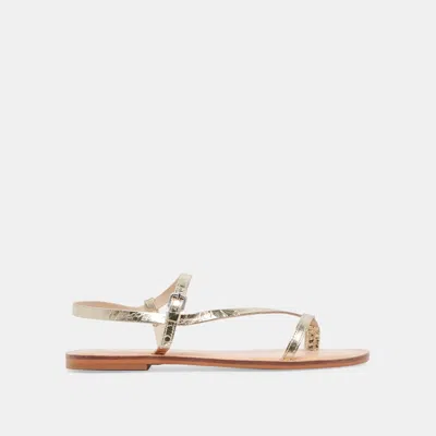Dolce Vita Wandre Sandals Gold Distressed Leather