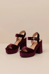 Dolce Vita Wayward Womens Block Heel Man Made Ankle Strap In Burgundy