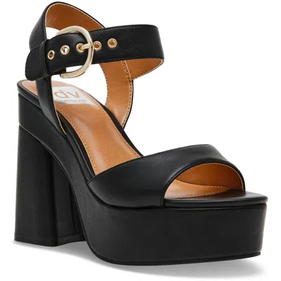 Dolce Vita Wayward Womens Block Heel Man Made Ankle Strap In Black