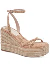 Dolce Vita Elvia Womens Ankle Strap Slip On Wedge Sandals In White