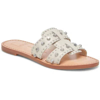 Dolce Vita Wesla Stud Womens Studded Leather Slide Sandals In Multi