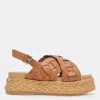 Dolce Vita Winder Basketweave Slingback Platform Sandal In Brown