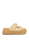 Dolce Vita Wanika Jute Platform Slide Sandal In Light Natural Woven Raffia