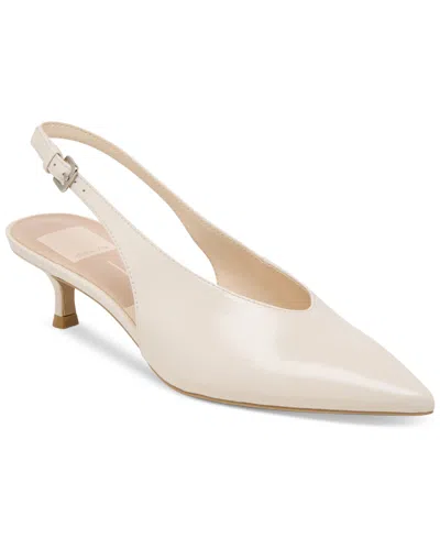 Dolce Vita Women's Alenna Kitten-heel Slingback Pointed Toe Pumps In White