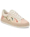 Dolce Vita Women's Azalia Floral Crochet Espadrille Lace-up Sneakers In Pink Floral Raffia