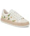 Dolce Vita Women's Azalia Floral Crochet Espadrille Lace-up Sneakers In White Floral Raffia
