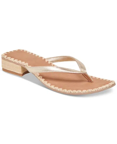 DOLCE VITA WOMEN'S BARTY WHIPSTITCH THONG LOW HEEL SANDALS