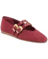 Dolce Vita Baylee Grommet Ballet Flats Oxblood Perforated Suede In Red