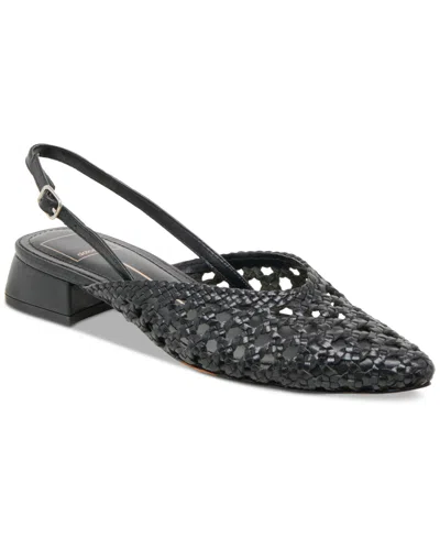 DOLCE VITA WOMEN'S BIRDIE SLINGBACK WOVEN BLOCK-HEEL FLATS