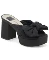 Dolce Vita Blare Womens Bow Manmade Platform Heels In Onyx Satin