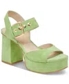 Dolce Vita Bobby Platform Sandal In Lime Suede