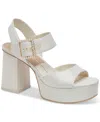 Dolce Vita Bobby Platform Heels In White Silk