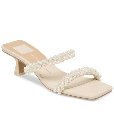 DOLCE VITA WOMEN'S BONI PEARL DOUBLE BAND LOW HEEL DRESS SANDALS