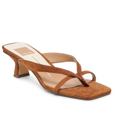 Dolce Vita Women's Brevel Thong Low Block Heel Dress Sandals In Brown