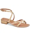 Dolce Vita Brinn Ankle Strap Sandal In Light Natural Raffia