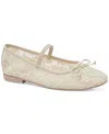 Dolce Vita Women's Cadel Mesh Mary Jane Ballet Flats In White Floral Lace