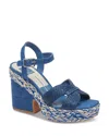 Dolce Vita Cale Womens Adjustable Platform Sandals In Blue Denim