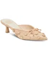 Dolce Vita Camilo Light Natural Raffia Kitten Heel Mule Pumps In Light Natural Raffia