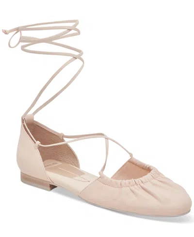Dolce Vita Women's Cancun Lace-up Ballet Flats In Ivory Leather