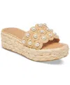 Dolce Vita Caper Platform Sandal In Light Natural Raffia
