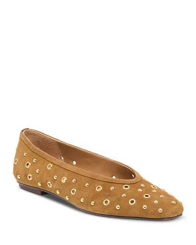 Dolce Vita Women's Caret Stud Suede Ballet Flats In Brown