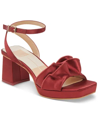 Dolce Vita Women's Cheer Ruffled Platform Dress Sandals In Red