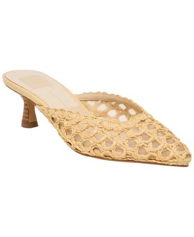 Dolce Vita Women's Cleo Loop Raffia Kitten Heel Mule Pumps In Yellow