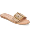 Dolce Vita Women's Dasa Buckle Detailed Slide Flat Sandals In White,natural