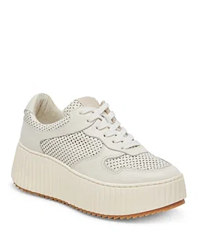 Dolce Vita Daisha Platform Sneaker In White Perforated