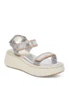 Dolce Vita Debra Platform Sandal In Silver Distressed