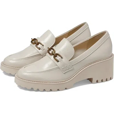 Dolce Vita Women's  Harlen Loafer Ivory Patent Leather Block Heel Htat249 In Multi