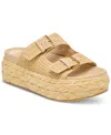 Dolce Vita Women's Falyn Platform Double Buckle Raffia Woven Footbed Sandals