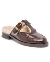 Dolce Vita Women's Harlah Plush Cut Out Cozy Mule Flats In Brown