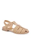 Dolce Vita Holis Womens Cushioned Footbed Leather Strappy Sandals In Light Natural