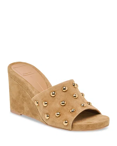 Dolce Vita Holta Stud Wedge Sandal In Brown