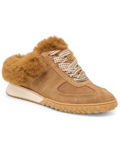 Dolce Vita Women's Izzey Plush Cozy Retro Slides Sneakers In Brown
