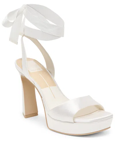 Dolce Vita Women's Jaemy Lace-up Platform High Heels In White