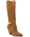 Dolce Vita Jody Wide Calf Boots Lt Brown Suede In Brown