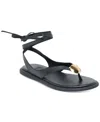 Dolce Vita Judy Ankle Wrap Sandal In Black Leather